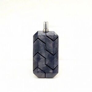 David Yurman Large Forged Carbon Inlay Dog Tag Pendant - 41mm - RARE